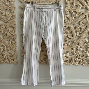 Zara White and Red Striped Men's Dress Pants